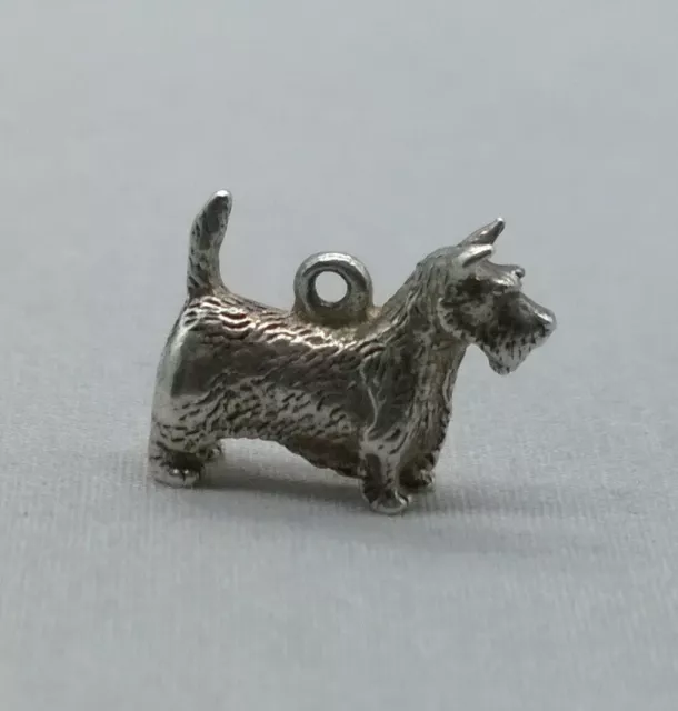 Vintage Sterling Silver Scottish Terrier Charm Scottie Dog 3D