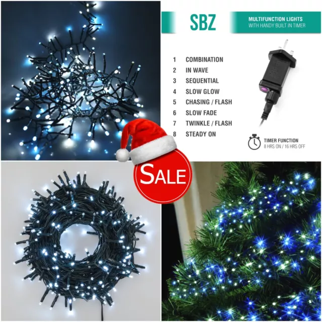 LED Cluster Fairy String Lights 240 480 720 960 2000 Indoor Outdoor Xmas UK PLUG