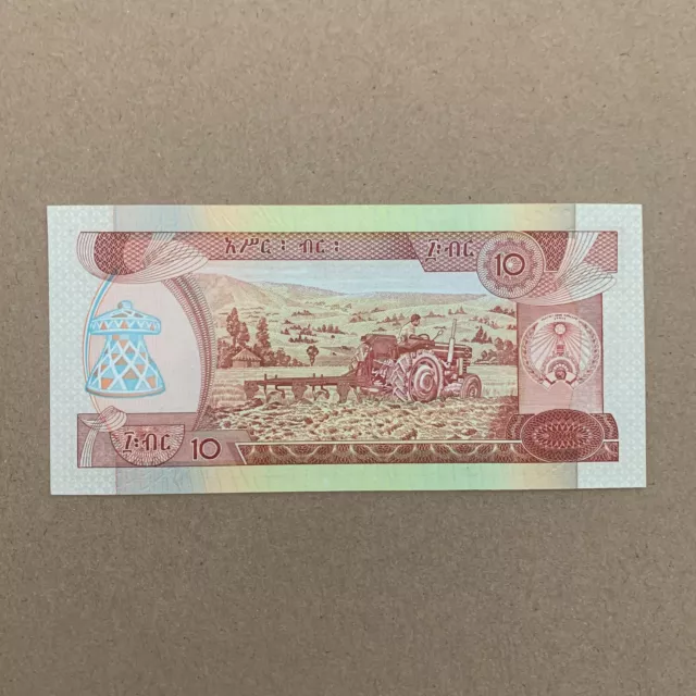 Ethiopia ND (1991) 10 Birr Banknote Woman & Farming Ethiopian Currency US Seller 2