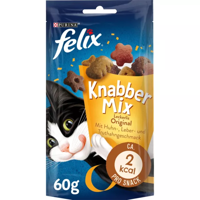 Felix KnabberMix friandises pour Chat Lot de 8 Sachet de 8 x 60 g