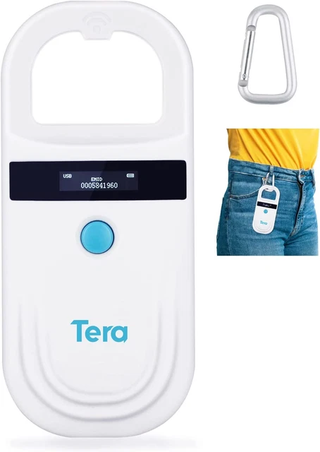 Pet Microchip Reader Scanner with D-Ring RFID Portable Animal Chip ID Scanner wi