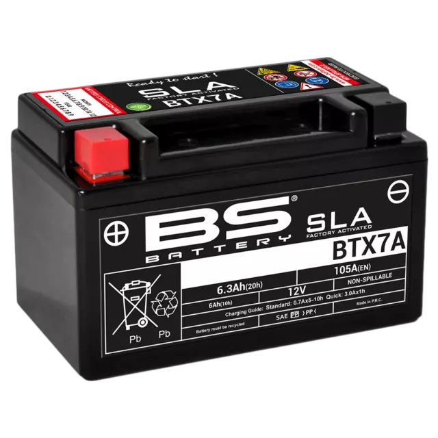44308-compatible con SYM ORBIT II 50 4T E3 50 2008-2015 Bateria SLA BTX7A (FA)