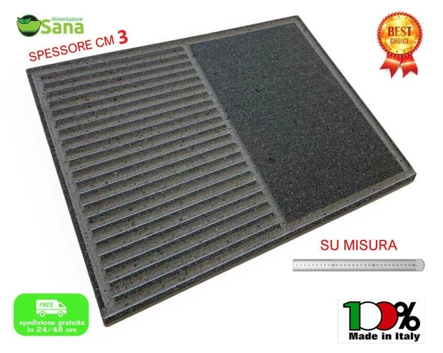 Grill In Pietra Accademia Mugnano - 50x30 Cm, Alluminio, Antiaderente, Effetto Pietra - Foto 3