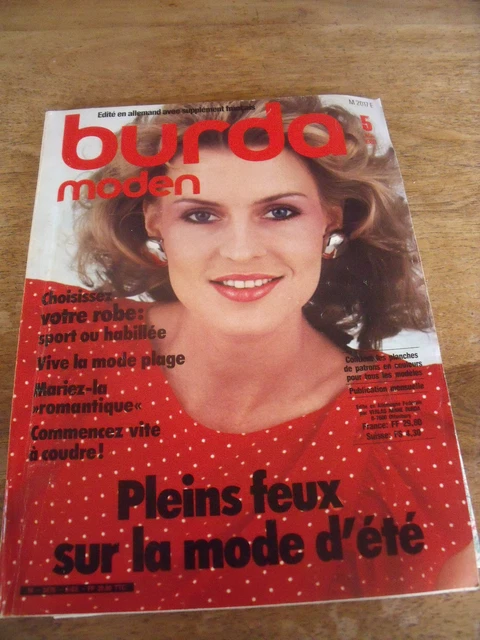 Magazine BURDA MODEN Mariage Romantique 1983 - Patrons Couture Robe Chic Et Sport