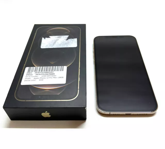 Apple iPhone 12 Pro Max Handy - 128GB - Gold Face ID Defekt   357677125602197