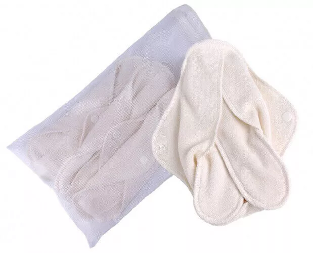 Popolini serviettes hygiéniques lavables lot de 5 éponge bio en filet à linge