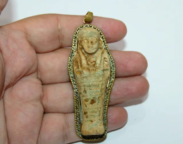 Raro antico egiziano antico faraonico Ushabti ciondolo amuleto egittologia BC