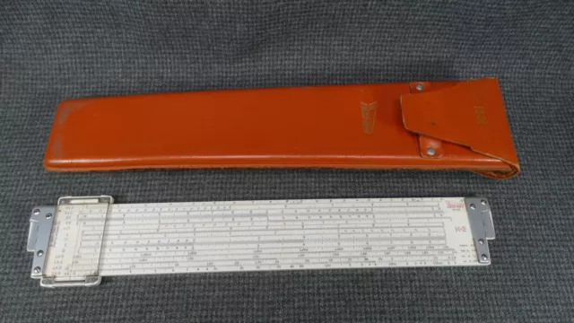 (B15) K&E 10 Deci-Lon 12-1/2" Plastic Slide Rule - w/ Leather Case