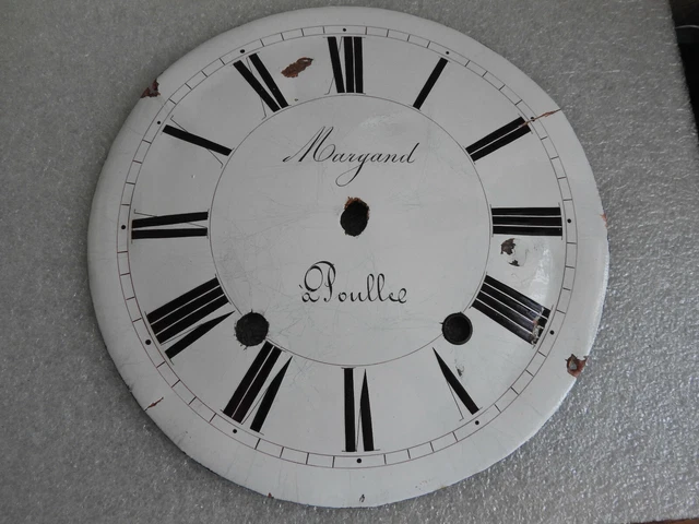 Cadran D'horloge Comtoise Bombé 25 Cm - Émail Fleuri - Neuf