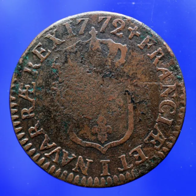 France Louis Xv ½ Sol 1772 Limoges Rare French Kingdom Coin Genuine Old Money