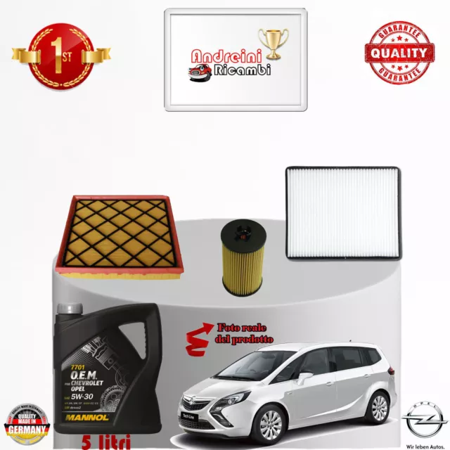 Kit Tagliando Filtri + Olio Opel Zafira C 1.6 Cng 110Kw 150Cv Dal 2014 ->