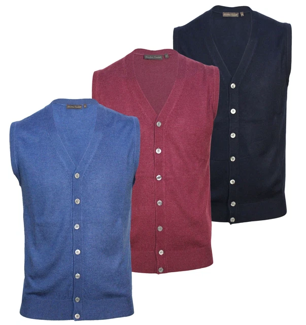 Cardigan uomo Maglione smanicato pullover Gilet Lana con bottoni M L XL XXL RDV