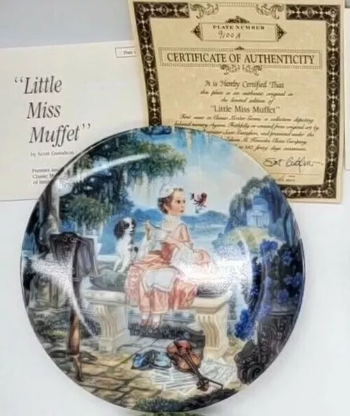 Scott Gustafson Classic Mother Goose "Little Miss Muffet" Collector Plate  w/COA