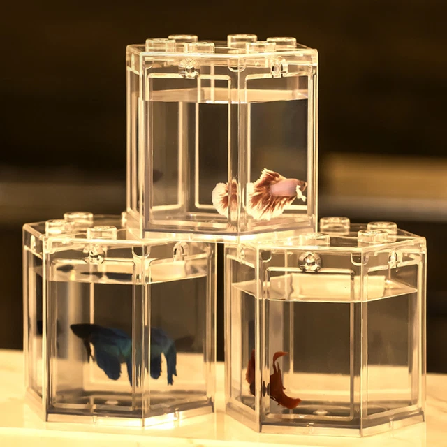 Betta Fish Tank with Led Light Micro Landscape Mini Acrylic Fish Tank Fish Bowl