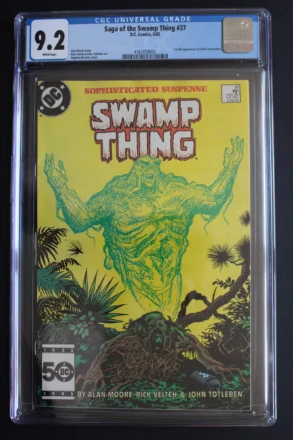 Saga of SWAMP THING #37 First Full JOHN CONSTANTINE HELLBLAZER 1985 DCU CGC 9.2