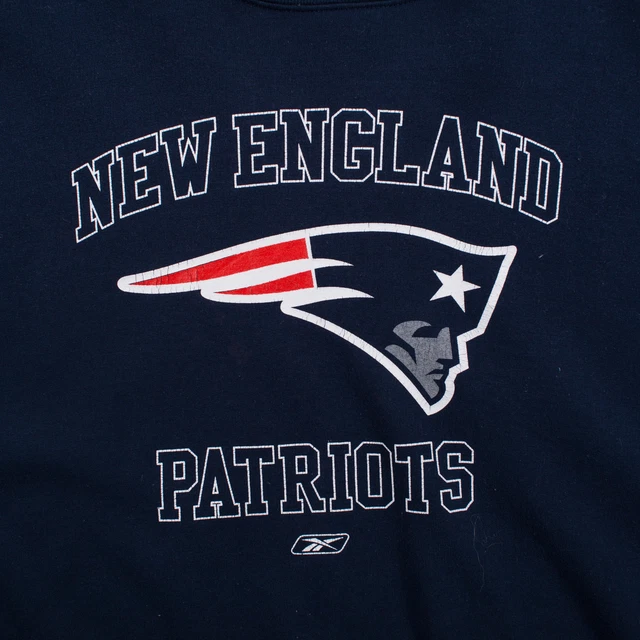 Felpa vintage NFL XL New England Patriots blu collo rotondo pullover 5