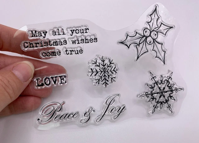 Christmas Rubber Stamp (No Block) Scrapbook Card Making Xmas Snowflake Holly