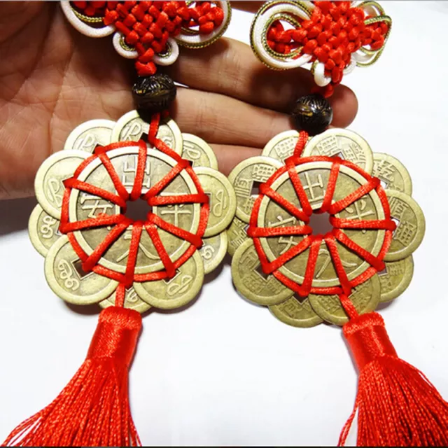 Feng Shui Mystic Knot 10 Chinese Lucky Coins Cures Home Career Health Wealth  Sb