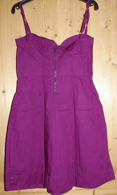 Robe MAJE Modèle JITTA En Cachemire Et Angora - Taille T2, Couleur Prune Et Noire, Rayures, Occasion Très Bon état