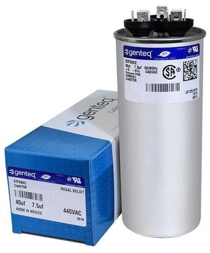 GE Genteq Round Capacitor 40 7.5 uf MFD 440 Volt Z97F9882 97F9882