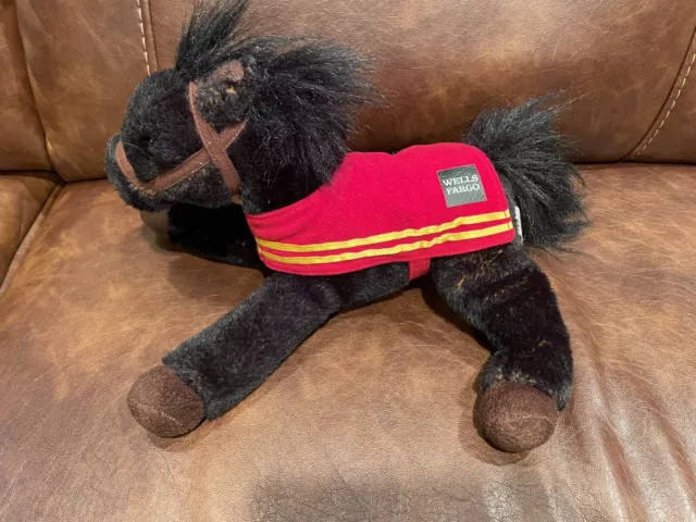 Wells Fargo Mike Horse Pony Legendary Black Plush Toy Stuffed Animal 2016 14”