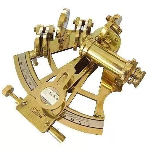 Superbe sextant nautique de 15,2 cm fabriqué à la main en laiton avec style...