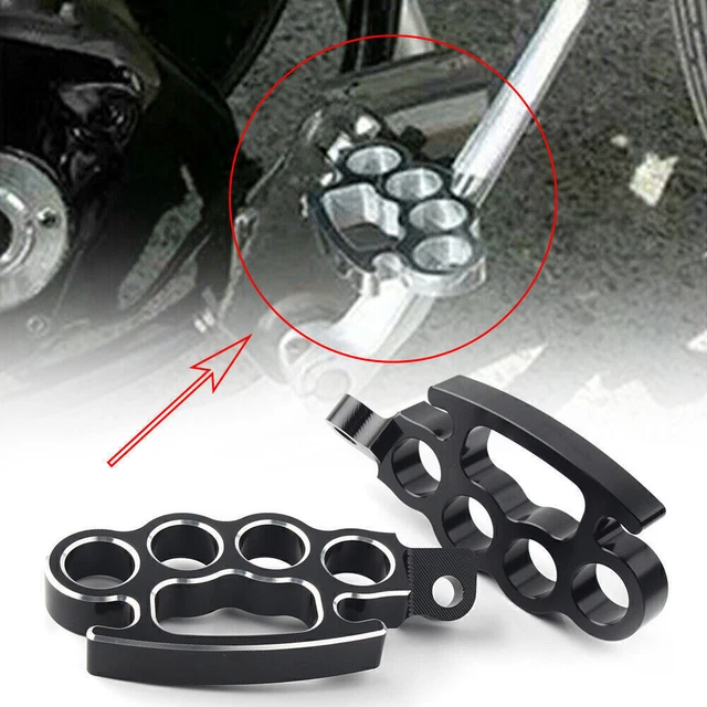 Piastra di base controlla poggiapiedi per Harley Softail Dyna Sportster Touring nero