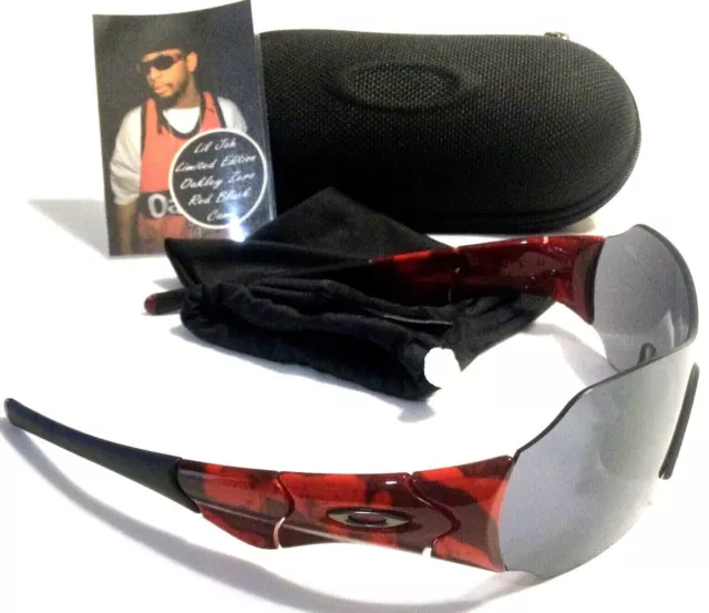 RARE OAKLEY ZERO SUNGLASSES Signature Lil Jon Red Camo Frame Black Iridium Lens