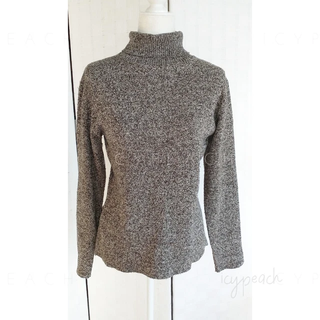 Samantha Taylor Womens Sweater Size Small Brown-Taupe Turtleneck Classic Vtg 90s