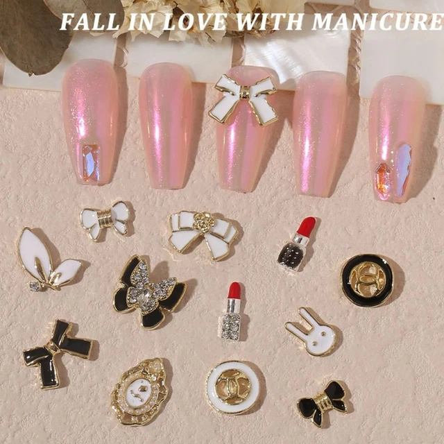 Moño Estrás Arte en Uñas Decoración Uñas Dijes Manicura Adornos Camelia