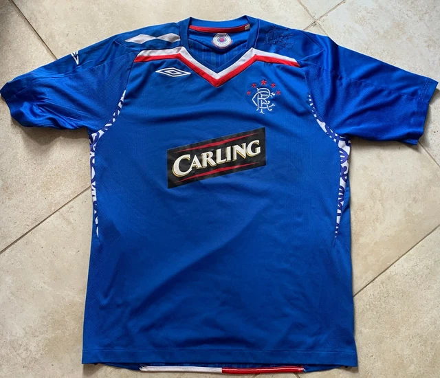 Maillot Extérieur Glasgow Rangers 2007/2008 – Umbro Taille XL Homme (Blanc, Occasion)