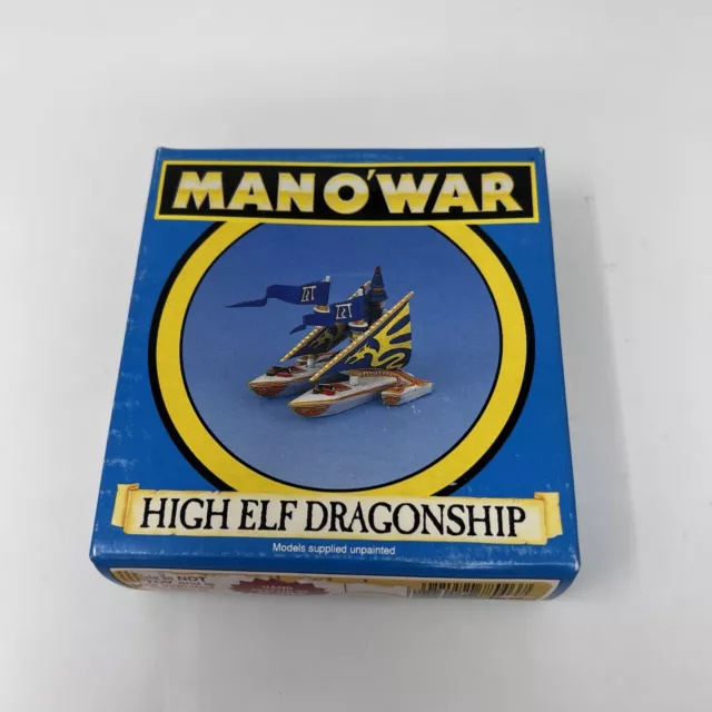 Vtg 1993 Games Workshop Man O' War High Elf Dragonship Citadel Unpainted