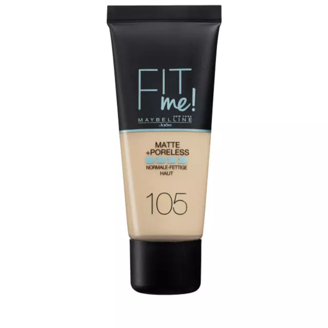 Maybelline Fit Me Matte & Poreless Fond de Teint Fluide 105 Ivoire Naturel 30ml