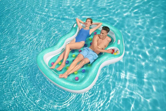 Inflatable Bestway Double Designer Swimming Pool Lounger Water Airbed Boat Lilo