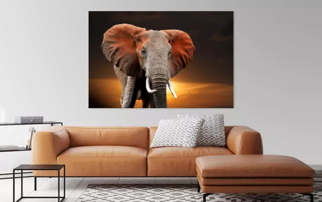 Beautiful African Elephant Portrait Print Home Decor Wall Art choose your size