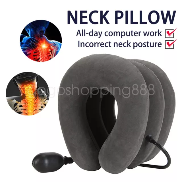 Inflatable Cervical Neck Traction Device Collar Brace Therapy Pain Relife Travel