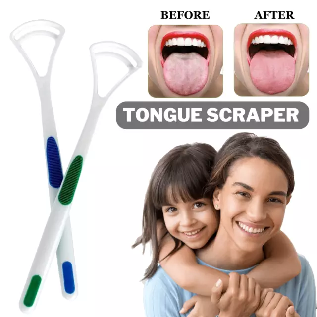 Soft Tongue scraper cleaner brush handle floss Tongue cure bacteria fresh breath