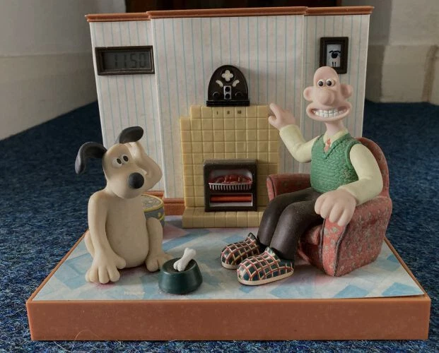 WALLACE AND GROMIT Talking FM Radio Alarm Clock Wesco 1990's