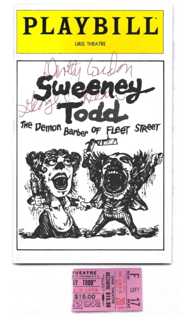 SWEENEY TODD - Angela Lansbury - Len Cariou - signed RARE Advertisement PLUS!