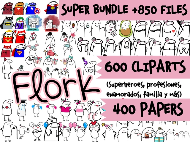 MEGA BUNDLE FLORK 1000 Archivos Files Cliparts PNG Papers Tags Papeles ...