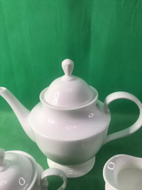 Lenox Classic White Set Of 2 Creamer And Sugar Bowl  With Tea Pot 3