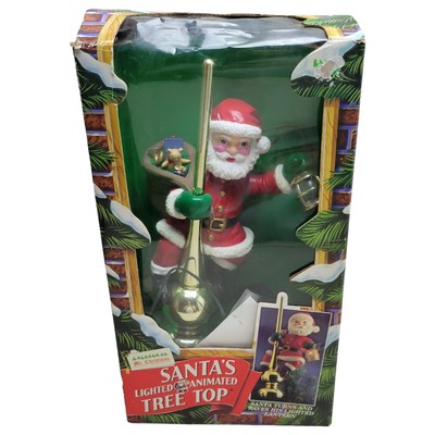 VINTAGE MR CHRISTMAS Lighted Animated Santa Tree Top Lights & Action