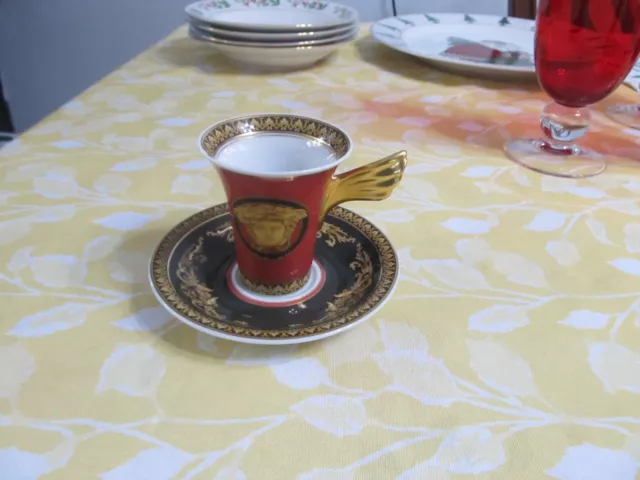 Rosenthal VERSACE Medusa Red Demitasse Cup & Saucer.