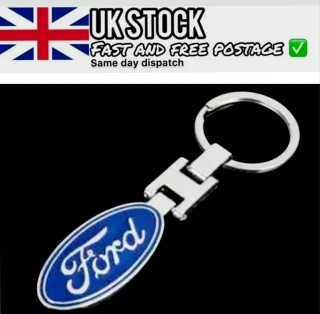 Ford Car Keyring Keychain With 3D Logo Both Sides COME IN A GIFT BOX / UK Stock