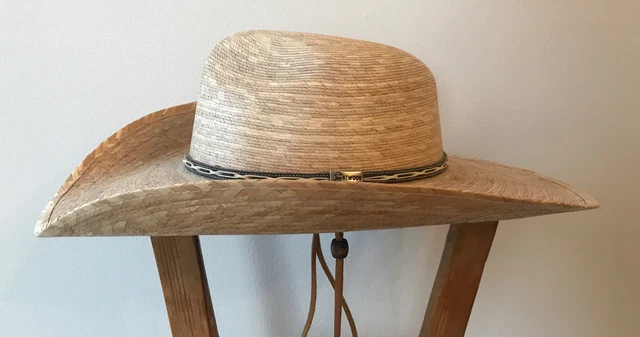 Youth Medium Atwood Hat Company Caroline Palm Leaf Cowboy Hat Stampede 4" Brim