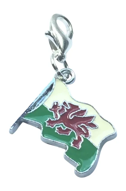 Bandiera gallese / bandiera del Galles / Y Ddraig Goch / La clip del drago rosso su ciondolo ~ PP GRATUITO