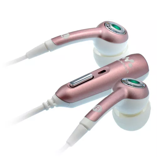 Original Sony Ericsson HPM-70 White/Pink Stereo Earbuds Bud for W518a W580i W600