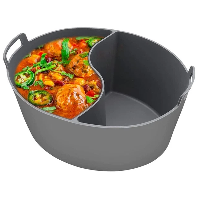 Slow Cooker Divider Liner Fit 6QT, Wiederverwendbarer Silikon-Trenner, Leic H8P6
