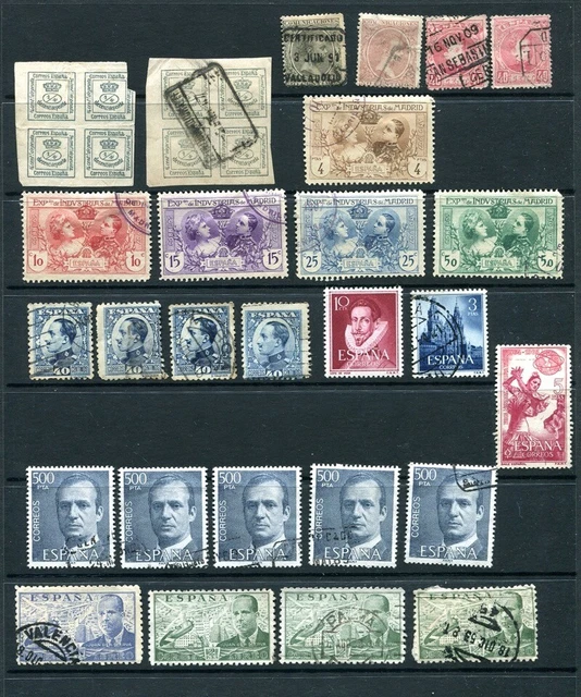 Espagne, lot timbres anciens, cote €80,00
