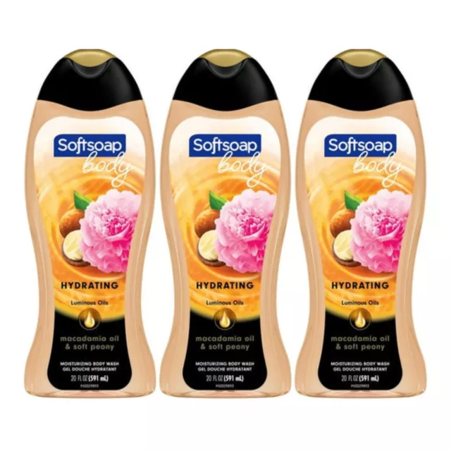 Softsoap Body Hydrating - Macadamia Oil & Soft Peony, 20 oz (Pack of 3)